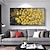 billiga Blom- och växtmålningar-handgjord oljemålning canvas väggkonst dekor original blommande gula körsbärsblommor målning abstrakt blommålning för heminredning med sträckt ram/utan inre ram målning