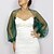 tanie okłady dla mamy-Mesh bolero Długi Puff Rękaw z falbanami Przezroczysta okrycia Ramka Tkanina tiulowa Bolero Panny młodej Organza Gość weselny Moda Kobieca Wrap Ochrona przed słońcem Wszystko dopasowane Wiosna i Lato