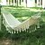 cheap Camping Furniture-Camping Hammock Outdoor Fast Dry Decoration Adjustable Flexible Hemp Rope Pure Cotton with Carabiners and Tree Straps for 2 person White 200*150 cm with Hardwood Spreader Bars