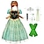 cheap Movie &amp; TV Theme Costumes-Frozen Fairytale Princess Anna Flower Girl Dress Theme Party Costume Tulle Dresses Girls&#039; Movie Cosplay Cosplay Halloween  Green (With Accessories) Dress Carnival Masquerade World Book Day Costumes