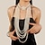 billiga Utklädningssmycken-örhängen pärlhalsband choker 2 st klafftillbehör retro vintage 1920-talslegering för rytande 20-talsklaff cosplay damkostymsmycken