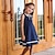 Χαμηλού Κόστους Καθημερινά φορέματα-Παιδιά Λίγο Κοριτσίστικα Φόρεμα Ριγέ Συμπαγές Χρώμα Αμάνικο φόρεμα Σχολικές Στολές Σχολείο Causal Φιόγκος Βαθυγάλαζο Βαμβάκι Ως το Γόνατο χαριτωμένο στυλ Γλυκός Φορέματα Καλοκαίρι Κανονικό 3-13 χρόνια