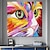 رخيصةأون رسومات حيوانات-لوحة زيتية مرسومة يدويًا فن جداري تجريدي على شكل قطة ملونة ديكور منزلي للحيوانات إطار ممتد جاهز للتعليق