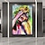 billige Personmalerier-håndlaget sexy abstrakt ansiktsvegg kunstverk kniv oljemaleri lerret bilde for soverom kontor veggdekor tilpasset gave (ingen ramme)