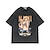 tanie Bluzy i t-shirty cosplay casualowe-One Piece Monkey D. Luffy Koszulkowy Oversizowa koszulka Acid Wash Nadruk Graficzny Na Dla par Męskie Damskie Dla dorosłych Przemywania kwasem Codzienne