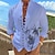 cheap Men&#039;s Printed Shirts-Men&#039;s Shirt Summer Hawaiian Shirt Stand Collar Coconut Tree Graphic Prints White Blue Green Khaki Gray Outdoor Street Print Long Sleeve Clothing Apparel Fashion Designer Casual Comfortable