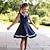 Χαμηλού Κόστους Καθημερινά φορέματα-Παιδιά Λίγο Κοριτσίστικα Φόρεμα Ριγέ Συμπαγές Χρώμα Αμάνικο φόρεμα Σχολικές Στολές Σχολείο Causal Φιόγκος Βαθυγάλαζο Βαμβάκι Ως το Γόνατο χαριτωμένο στυλ Γλυκός Φορέματα Καλοκαίρι Κανονικό 3-13 χρόνια