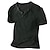 levne Pánská trička pro volný čas-Pánské plátěná košile Košile pro volný čas Letní košile Plážová košile Tričko Bez vzoru Do V Ležérní Denní Krátký rukáv Oblečení Módní Pohodlné