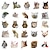 cheap Stickers-50 Popular Cute Cat Funny Pack Cat &amp; Plant Graffiti Sticker Waterproof Stickers For Laptops Water Bottles Helmets Luggage
