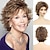 cheap Older Wigs-Short Brown Curly Wigs with Highlights Brown Mixed Blonde Short Pixie Cut Wigs for White Women Layered Shaggy Short Hair Synthetic Wigs Natural Looking
