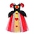 cheap Movie &amp; TV Theme Costumes-Alice in Wonderland The Red Queen Dress Flower Girl Dress Tulle Dresses Girls&#039; Movie Cosplay Cosplay Black Yellow Red Children&#039;s Day Masquerade Wedding Wedding Guest Dress
