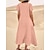 olcso Pamut- és vászonruhák-Női hétköznapi ruha Maxi hosszú ruha Pamut vászon Zseb Egyszínű Napi Terített nyak Rövid ujjú Nyár Arcpír rózsaszín Égszínkék