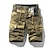 cheap Cargo Shorts-Men&#039;s Cargo Shorts Hiking Shorts Drawstring Zipper Pocket Multi Pocket Letter Camouflage Breathable Moisture Wicking Knee Length Casual Going out Casual Cargo Slim ArmyGreen Khaki Micro-elastic