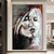 preiswerte Gemälde mit Menschen-Hang-Ölgemälde Handgemalte Vertikal Menschen Abstrakte Porträt Modern Ohne Innenrahmen (ohne Rahmen)
