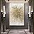 abordables Peintures Abstraites-Grande peinture à l&#039;huile peinte à la main sur toile paysage moderne or ligne abstraite mur art photo pour salon décor à la maison