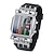 voordelige Digitaal Horloge-jongens heren mode binair led digitaal horloge datum vierkante wijzerplaat casual plastic band armband horloge mooie stijl