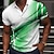 cheap Men&#039;s Button Up Polos-Men&#039;s Polo Shirt Golf Shirt Curve Turndown Light Yellow Black Yellow Red Dark Green 3D Print Street Daily Short Sleeve 3D Button-Down Clothing Apparel Fashion Casual Comfortable