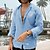 cheap Casual Shirts-Men&#039;s Linen Shirt Button Up Shirt Casual Shirt Summer Shirt Beach Shirt Black Pink Blue Plain Long Sleeve Spring &amp; Summer Collar Outdoor Holiday Clothing Apparel
