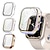 billiga Smartwatch-fodral-3-pack Klockfodral med skärmskydd Kompatibel med Apple Watch Ultra 49mm / Series 8 7 41mm 45mm / Series 6 5 4 SE 40mm 44mm / Series 3 2 1 38mm 42mm Allround skyddande HD Clear Härdat glas / Hård PC