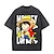preiswerte Cosplay-Anime-Kapuzenpullover und T-Shirts für den Alltag-One Piece Affe D. Ruffy T-Shirt-Ärmel Übergroßes Acid Washed T-Shirt Bedruckt Grafik Für Paar Herren Damen Erwachsene Säurewäsche Casual