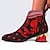 Χαμηλού Κόστους Μπότες αστραγάλου-Γυναικεία Μπότες Μεγάλα Μεγέθη Σέξυ μπότες Πάρτι Καθημερινά Φλοράλ Μποτάκια μποτάκια Τεχνητό διαμάντι Κέντημα Μυτερή Μύτη Βίντατζ Πολυτελές Φο Δέρμα Φερμουάρ Μαύρο Ρουμπίνι Θαλασσί