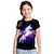 billige piges 3d t-shirts-Børn Pige T-shirt Grafisk udendørs 3D-udskrivning Kortærmet Crewneck Aktiv 7-13 år Sommer Sort Lilla