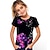 Χαμηλού Κόστους κοριτσίστικα 3d μπλουζάκια-Παιδιά Κοριτσίστικα Κοντομάνικη μπλούζα Γραφική ΕΞΩΤΕΡΙΚΟΥ ΧΩΡΟΥ 3D εκτύπωση Κοντομάνικο Λαιμόκοψη Ενεργό 7-13 ετών Καλοκαίρι Θαλασσί Βυσσινί