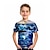 ieftine tricouri 3d pentru băieți-Copii Băieți Tricou Tee Grafic Leopard Delfin Manșon scurt Crewneck Copii Top În aer liber Tipărire 3D Sport Modă Misto Vară Albastru piscină 2-13 ani
