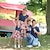 cheap Family Look Sets-Mommy And Me Matching Outfits Family Dresses T shirt Floral Outdoor Navy Blue Short Sleeve Daily Matching Outfits