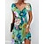 preiswerte Bedruckte Kleider-Damen Blumen Bedruckt V Ausschnitt Minikleid Täglich Verabredung Kurzarm Sommer Frühling