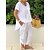 cheap Women&#039;s Two Piece Set-Women&#039;s Loungewear Sets Casual Comfort Soft Polyester Home Daily Summer Spring White Yellow