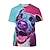 billiga nyhet roliga hoodies &amp; t-shirts-Djur Katt Pit Bull T-shirt Anime 3D Grafisk Till Par Herr Dam Vuxna Maskerad 3D-utskrift Ledigt / vardag