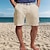 cheap Men&#039;s Bottoms-Men&#039;s Shorts Linen Shorts Summer Shorts Beach Shorts Plain Multi Pocket Straight Leg Short Comfort Breathable Linen / Cotton Blend Casual Daily Holiday Fashion Designer White Army Green
