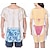 preiswerte Neuheiten, lustige Hoodies und T-Shirts-2-teiliges Bikini-Hemd-Vertuschungskleid für Paare Lustiger süßer Bikini-Druck für Badebekleidung
