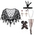 cheap Historical &amp; Vintage Costumes-6 Pcs 1920s Flapper Costume Accessories Women&#039;s Shawl Wraps Feather Headpiece Necklace Fishnet Tights Gloves Earrings Retro Vintage Roaring 20s