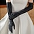 voordelige Handschoenen voor feesten-Satijn Ellebooglengte Handschoen Vintage-stijl / Elegant Met Zwart-redCubanHee / Pure Kleur Bruiloft / feesthandschoen