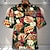 tanie męskie koszule obozowe-Męskie Koszula Koszula hawajska Jedzenie Litera Wzory graficzne Grill Kubański kołnierz Czerwony Zielony Na zewnątrz Codzienny Krótki rękaw Nadruk Odzież Sport Moda Moda miejska Designerskie