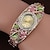 abordables Relojes de Cuarzo-Reloj de pulsera de cuarzo con vestido de pulsera de cristal para mujer recién llegado