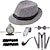 cheap Historical &amp; Vintage Costumes-1920s Men&#039;s Costume Accessories Set Gangster Manhattan Hat Pre Tied Bow Tie Pocket Watch  Y-Back Suspender Armband Garte For Theme Party 7 Pcs