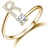 Χαμηλού Κόστους σκηνικά φωτοθάλαμου-δαχτυλίδι κοσμήματα δημιουργικό γυναικείο δαχτυλίδι ρυθμιζόμενο ανοιγόμενο δαχτυλίδι 26 γράμματα