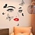 tanie Naklejki ścienne z dekoracjami-piękne oczy naklejka ścienna z motylem salon sypialnia ściana tła dekoracyjna naklejka samoprzylepna naklejka ścienna