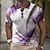 cheap Men&#039;s Button Up Polos-Men&#039;s Polo Shirt Waffle Polo Shirt Lapel Polo Button Up Polos Golf Shirt Graphic Prints Geometry Turndown Army Green Red Blue Light Purple Purple Outdoor Street Short Sleeve Print Clothing Apparel