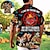 tanie męskie koszule obozowe-Męskie Koszula Koszula hawajska Jedzenie Litera Wzory graficzne Grill Kubański kołnierz Czerwony Zielony Na zewnątrz Codzienny Krótki rękaw Nadruk Odzież Sport Moda Moda miejska Designerskie