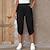abordables pierna ancha y cintura alta-Mujer pantalones cortos capri Bolsillos laterales Medio corto Negro