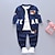 cheap Sets-3 Pieces Toddler Boys T-shirt &amp; Pants Outfit Plaid Long Sleeve Cotton Set School Adorable Daily Summer Spring 3-7 Years red plaid three piece set bear head three piece navy blue gray plaid three