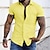 cheap Men&#039;s Button Up Shirts-Men&#039;s Shirt Button Up Shirt Summer Shirt Black Yellow Pink Red Dark Navy Short Sleeve Letter Turndown Street Casual Button-Down Clothing Apparel Fashion Casual Comfortable