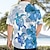 tanie męskie koszule obozowe-Męskie Koszula Koszula hawajska Kwiaty Wzory graficzne Żółwie Kubański kołnierz Czerwony Niebieski Fioletowy Zielony Na zewnątrz Codzienny Krótki rękaw Nadruk Odzież Sport Moda Moda miejska