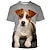 ieftine hanorace și tricouri amuzante noutate-Animal Câine Jack Russell terrier Tricou Anime #D Grafică Pentru Pentru cupluri Bărbați Pentru femei Adulți Mascaradă Imprimare 3D Casul / Zilnic