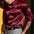 cheap Casual Shirts-Men&#039;s Shirt Button Up Shirt Casual Shirt Satin Silk Shirt Black White Blue Red &amp; White Green Plain Long Sleeve Lapel Daily Vacation Clothing Apparel Fashion Casual Comfortable