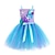 cheap Movie &amp; TV Theme Costumes-The Little Mermaid Ariel Dress Flower Girl Dress Tulle Dresses Girls&#039; Movie Cosplay Cosplay Blue Children&#039;s Day Masquerade Wedding Wedding Guest Dress